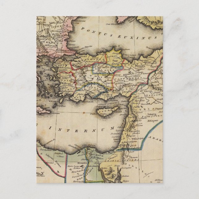 Cartão Postal Mapa do Atlas do Oriente Médio (Frente)