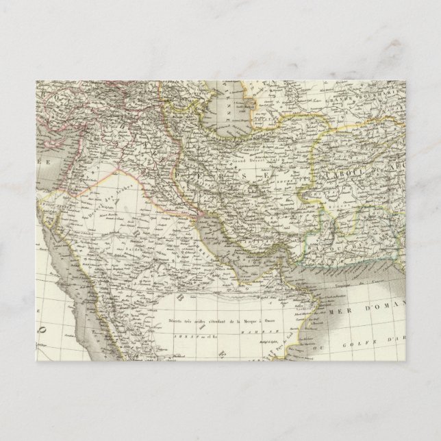 Cartão Postal Mapa do Atlas do Oriente Médio 2 (Frente)