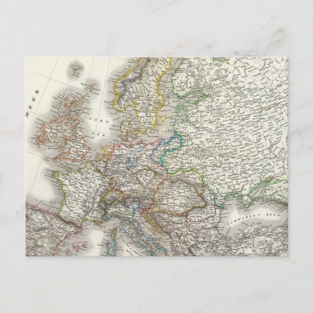 Cartão Postal Mapa do Atlas Europa (Frente)