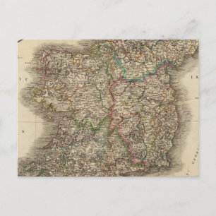 Cartão Postal Mapa do Atlas Irlanda