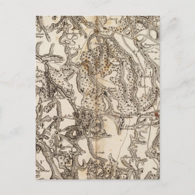 Cartão Postal Mapa do Atlas Morvan (Frente)