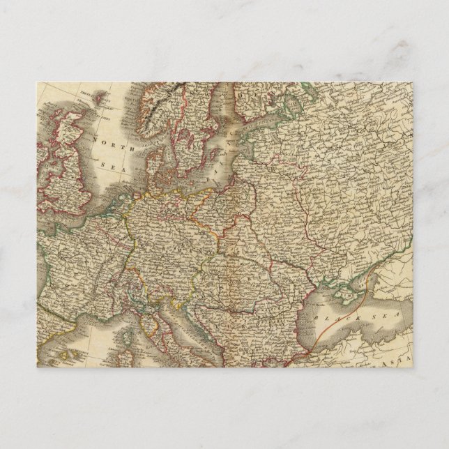 Cartão Postal Mapa do Atlas na Europa (Frente)
