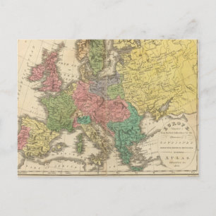 Cartão Postal Mapa do Atlas Religioso da Europa