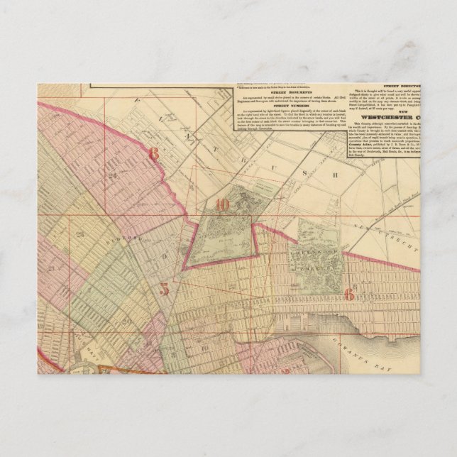 Cartão Postal Mapa do Brooklyn de índice (Frente)