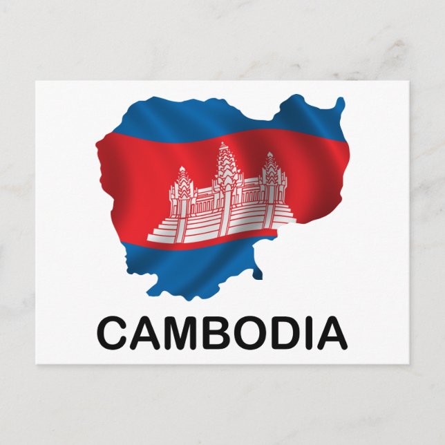 Cartão Postal Mapa Do Camboja (Frente)