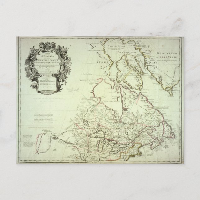 Cartão Postal Mapa do Canadá (Frente)