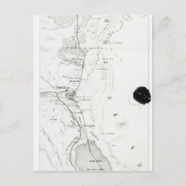 Cartão Postal Mapa do Canal do Suez, c.1869 (Frente)