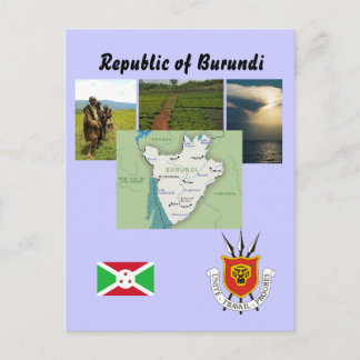 Cartão Postal Mapa do Cartaz do Burundi
