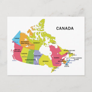 Cartão Postal Mapa do Cartaz do Canadá