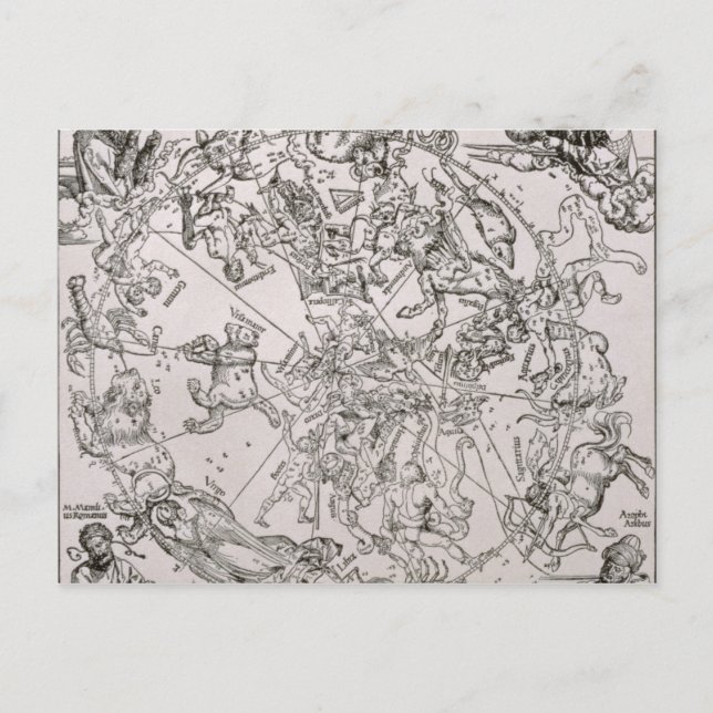 Cartão Postal Mapa do Céu Norte (Frente)