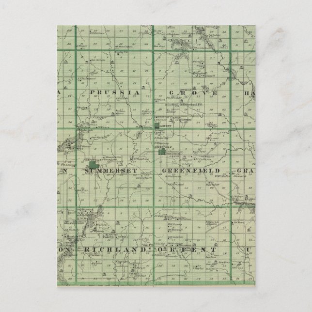 Cartão Postal Mapa do Condado de Adair, Estado de Iowa (Frente)