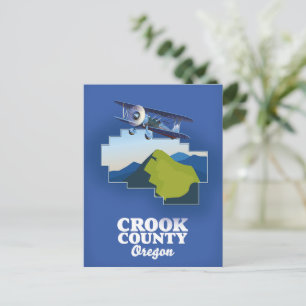 Cartão Postal mapa do Condado de Crook Oregon