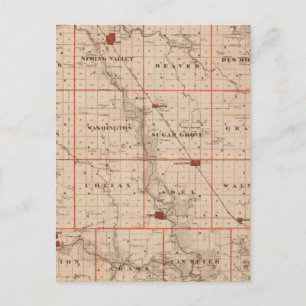 Cartão Postal Mapa do Condado de Dallas, Estado de Iowa