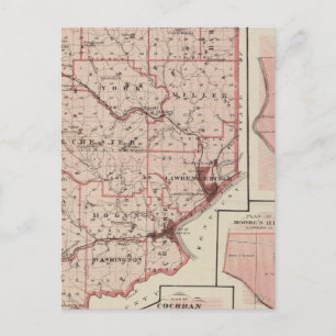 Cartão Postal Mapa do Condado de Dearborn com Greendale
