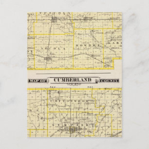 Cartão Postal Mapa do Condado de Douglas do Condado de Cumberlan