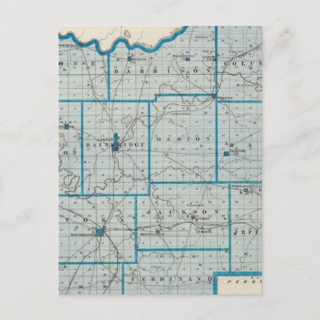 Cartão Postal Mapa do Condado de Dubois (Frente)