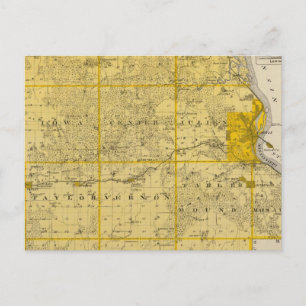 Cartão Postal Mapa do Condado de Dubuque