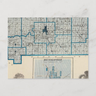Cartão Postal Mapa do Condado de Howard com Russiaville