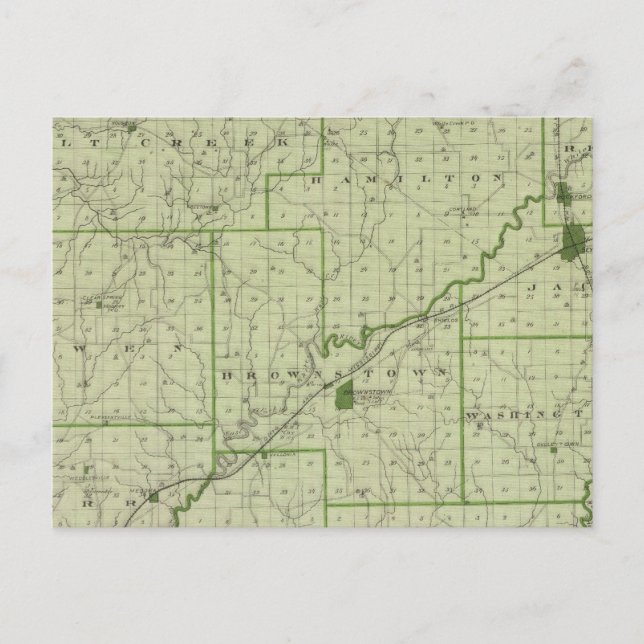 Cartão Postal Mapa do Condado de Jackson (Frente)