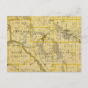 Cartão Postal Mapa do Condado de Jasper, Estado de Iowa