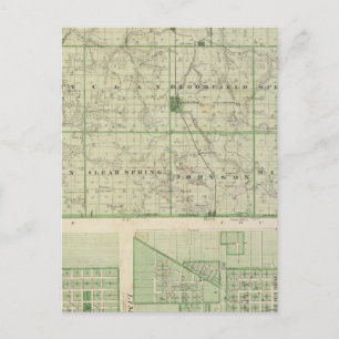 Cartão Postal Mapa do condado de Lagrange com La Grange, Lima