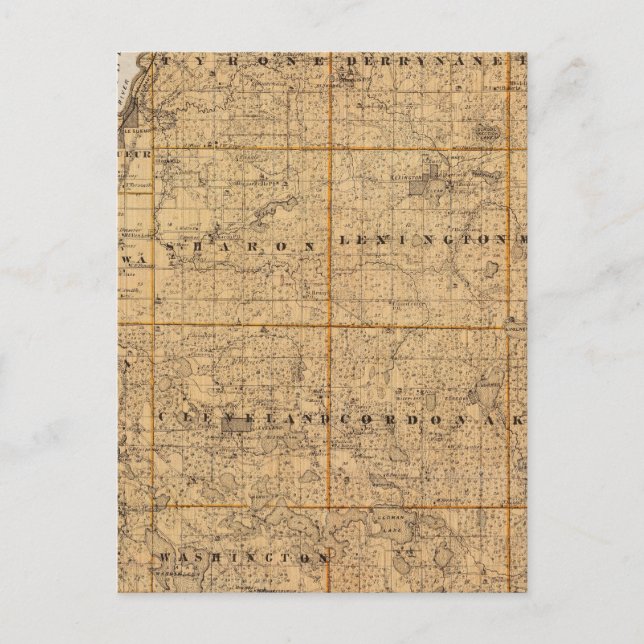 Cartão Postal Mapa do Condado de Le Sueur, Minnesota (Frente)