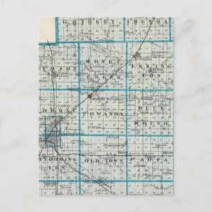 Cartão Postal Mapa do Condado de McLean e de Le Roy