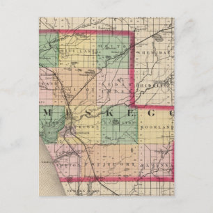 Cartão Postal Mapa do Condado de Muskegon, Michigan