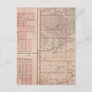 Cartão Postal Mapa do Condado de Newton com a Goodland e Kentlan