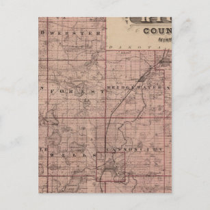 Cartão Postal Mapa do Condado de Rice, Minnesota
