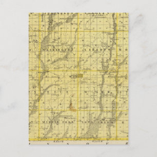 Cartão Postal Mapa do Condado de Ringgold, Estado de Iowa