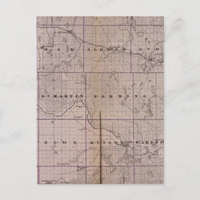 Cartão Postal Mapa do Condado de Stearns, Minnesota (Frente)