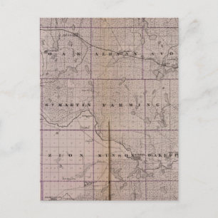 Cartão Postal Mapa do Condado de Stearns, Minnesota