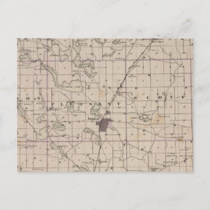 Cartão Postal Mapa do Condado de Steuben em Indiana
