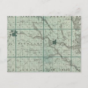 Cartão Postal Mapa do Condado de Union, Estado de Iowa