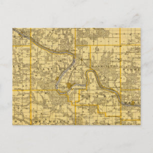 Cartão Postal Mapa do Condado de Van Buren, Estado de Iowa