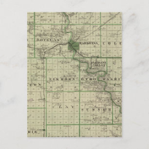 Cartão Postal Mapa do Condado de Webster, Estado de Iowa