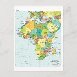 Cartão Postal Mapa do continente africano
