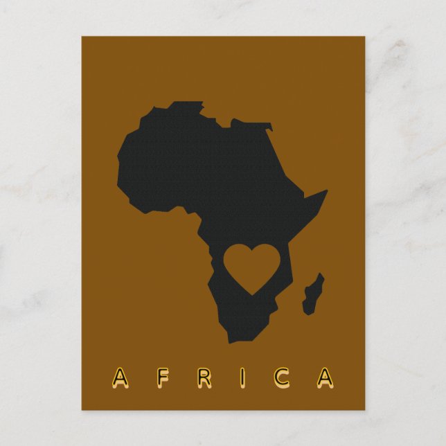 Cartão Postal Mapa do Coração da África (Frente)