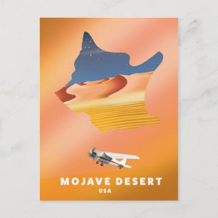 Cartão Postal Mapa do Deserto de Mojave nos EUA