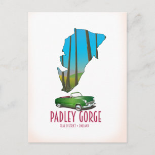 Cartão Postal Mapa do distrito england de Padley Gorge