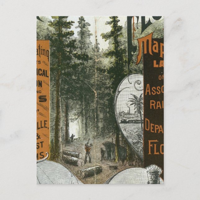 Cartão Postal Mapa do distrito, Flórida (Frente)