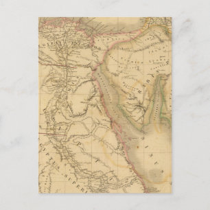 Cartão Postal Mapa do Egito, da Palestina e da Arábia