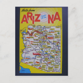 Cartão Postal Mapa do Estado da arizona