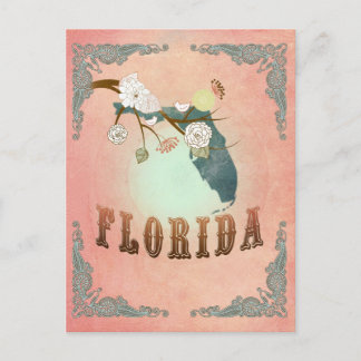 Cartão Postal Mapa do Estado da Flórida Vintage Moderno - Pêsseg