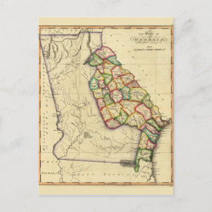 Cartão Postal Mapa do Estado da Geórgia (cerca de 1810)