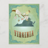 Mapa do Estado da Virgínia - Verde