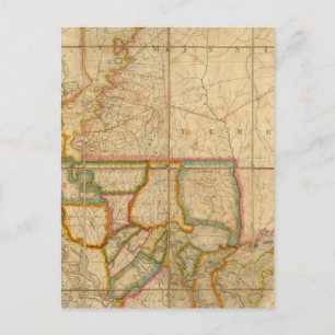 Cartão Postal Mapa do Estado de Louisiana