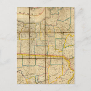 Cartão Postal Mapa do Estado de Nova Iorque