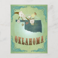 Mapa do Estado de Oklahoma - Verde